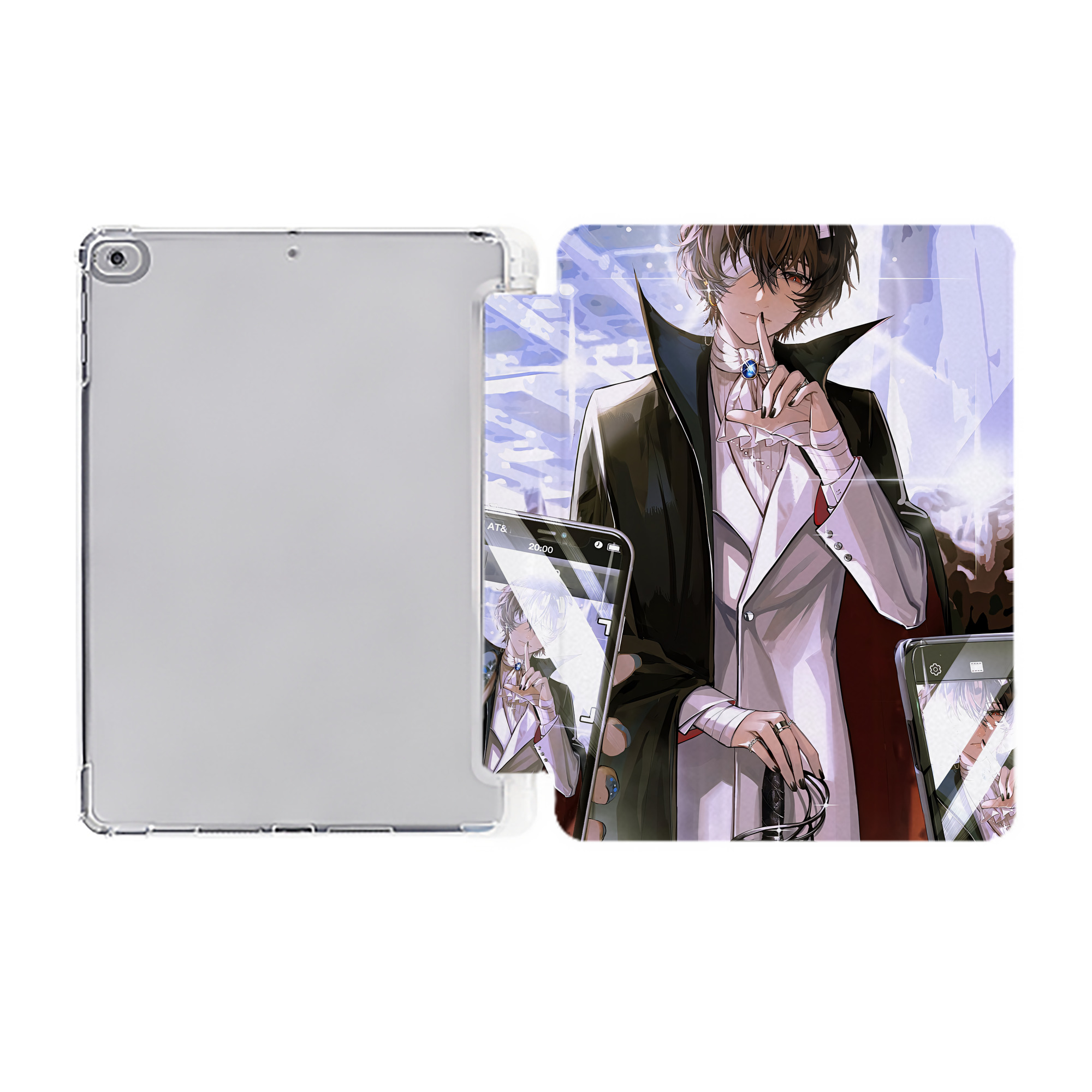 （画像用） 文豪ストレイドッグス Bungo Stray Dogs IPad ケース ペン収納付き 三つ折りスタンド PUレザー×シリコン 対応機種9.5/10.5/10.9インチ
